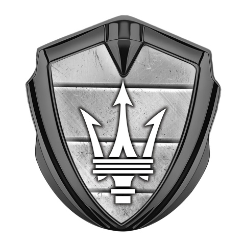 Maserati Tuning Emblem Self Adhesive Graphite Solid Slab Effect Trident Logo