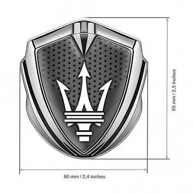 Maserati Fender Metal Emblem Silver Dark V Shaped Elements Clean Logo