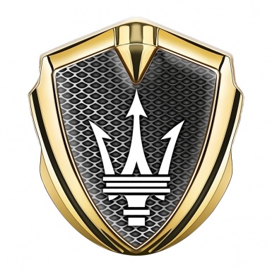 Maserati Trunk Emblem Badge Gold Black Carbon White Trident Logo