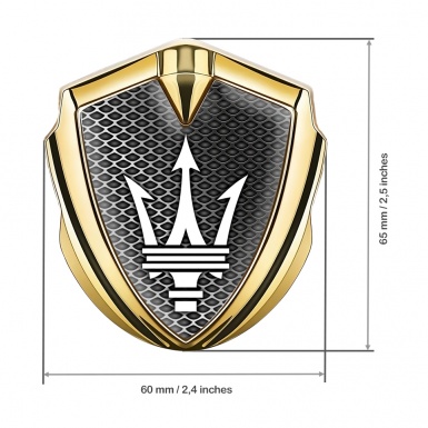 Maserati Trunk Emblem Badge Gold Black Carbon White Trident Logo