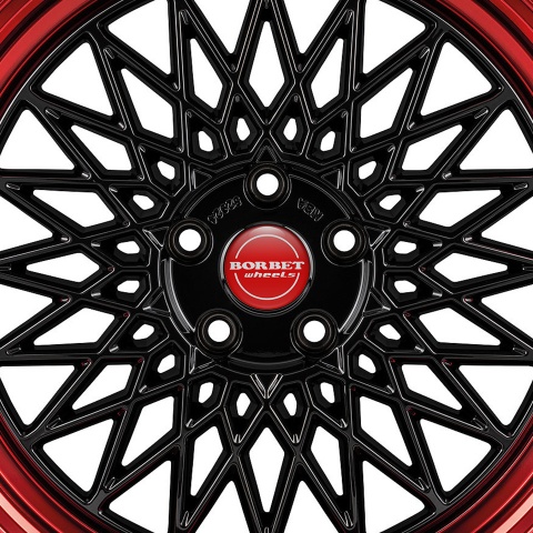 Borbet Sticker Wheel Center Hub Cap Red Speed 