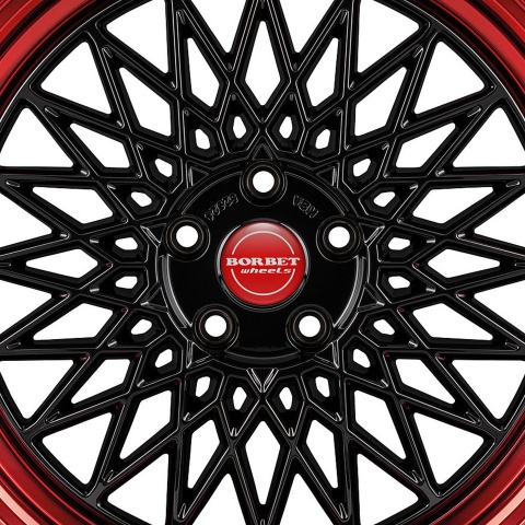 Borbet Sticker Wheel Center Hub Cap Red Speed 