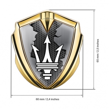 Maserati Self Adhesive Bodyside Emblem Gold Torn Metal Effect Edition