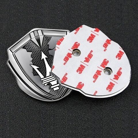 Maserati Self Adhesive Bodyside Emblem Silver Torn Metal Effect Edition
