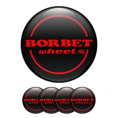 Borbet Wheel Center Cap Domed Stickers Black Ghost Badges