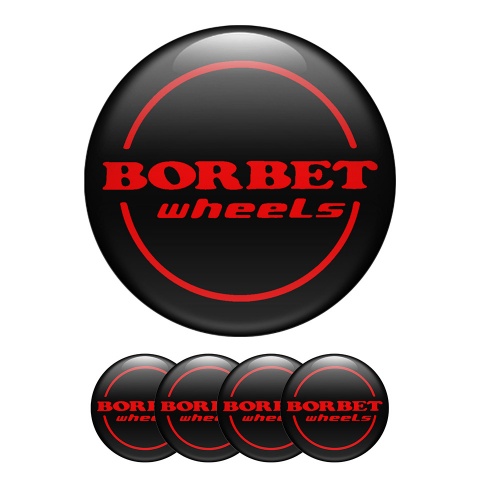 Borbet Wheel Center Cap Domed Stickers Black Ghost Badges