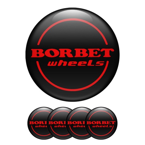 Borbet Wheel Center Cap Domed Stickers Black Ghost Badges