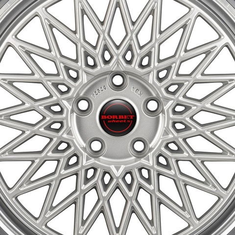 Borbet Wheel Center Cap Domed Stickers Black Ghost Badges