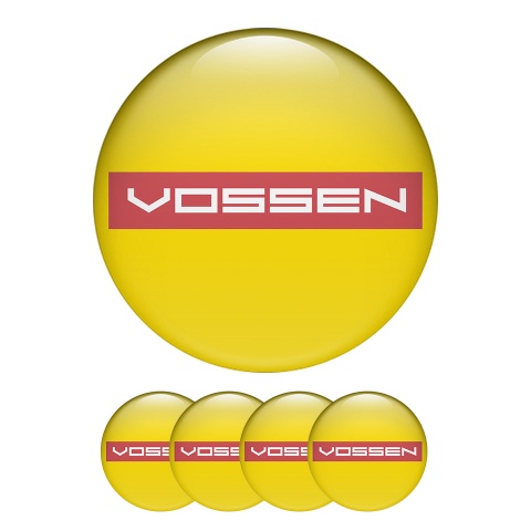 Vossen Wheel Center Cap Domed Stickers Yellow Sunset Badges