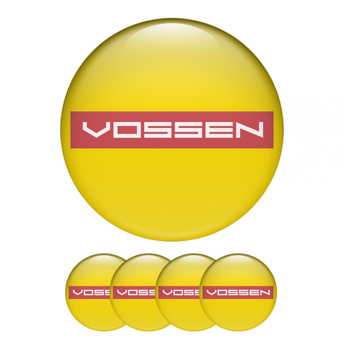 Vossen Wheel Center Cap Domed Stickers Yellow Sunset Badges