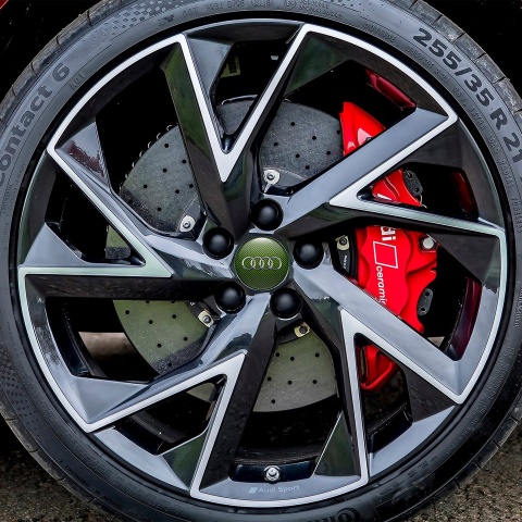 Audi Domed Stickers Wheel Center Cap Pastel Green