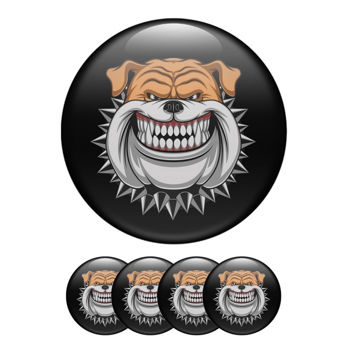 Animals Wheel Center Caps Emblem Vicious Smile Of A Bulldog Dog