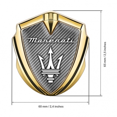 Maserati Fender Metal Emblem Badge Gold Light Carbon White Trident