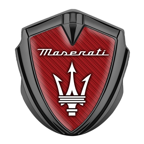 Maserati Bodyside Badge Self Adhesive Graphite Red Carbon White Trident