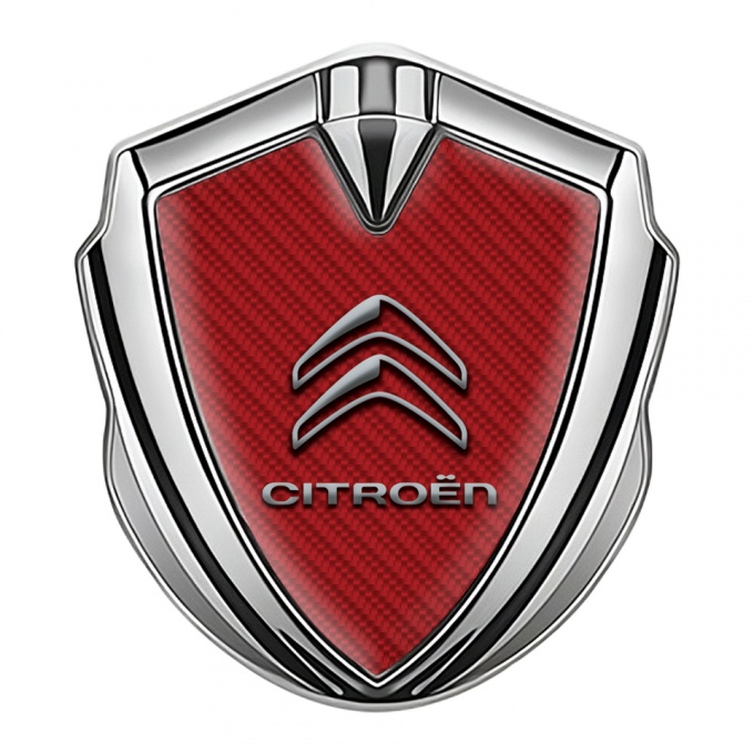 Citroen Self Adhesive Bodyside Emblem Silver Red Carbon Classic Logo
