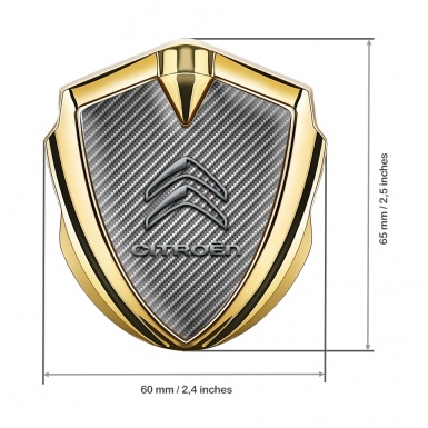 Citroen Trunk Emblem Badge Gold Light Carbon Gradient Logo Edition