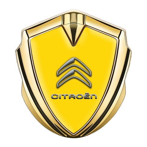 Citroen Trunk Metal Emblem Badge Gold Yellow Base Gradient Logo