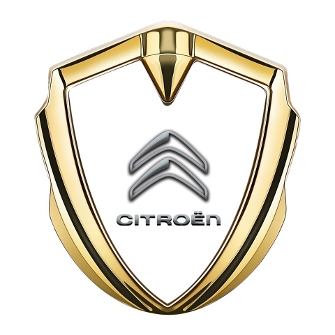 Citroen Metal Emblem Self Adhesive Gold White Base Gradient Logo