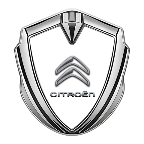 Citroen Metal Emblem Self Adhesive Silver White Base Gradient Logo
