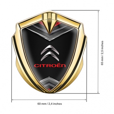 Citroen Fender Emblem Badge Gold Dark Grille Chrome Elements Effect