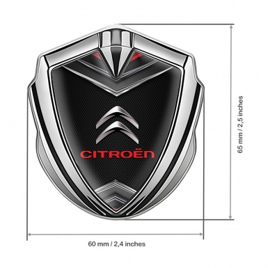 Citroen Fender Emblem Badge Silver Dark Grille Chrome Elements Effect