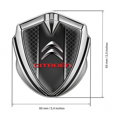 Citroen Fender Metal Emblem Badge Silver Waffle Effect Glowing Lines
