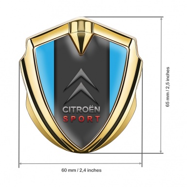 Citroen Sport Trunk Emblem Badge Gold Blue Base Grey Logo Edition