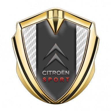 Citroen Sport Bodyside Badge Self Adhesive Gold White Carbon Edition