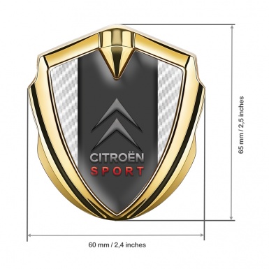 Citroen Sport Bodyside Badge Self Adhesive Gold White Carbon Edition