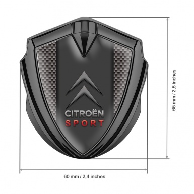 Citroen Sport Fender Emblem Badge Graphite Light Carbon Red Inscription