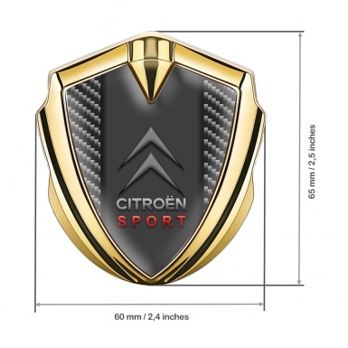 Citroen Sport Fender Metal Emblem Badge Gold Light Carbon Red Logo