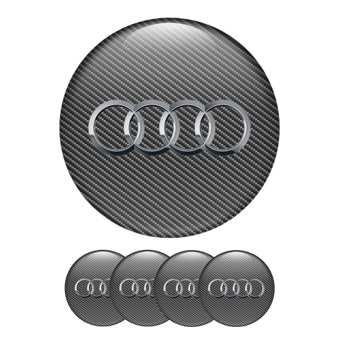 Audi Sticker Wheel Center Hub Cap Fine Carbon