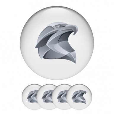 Animals Sticker Wheel Center Hub Cap Printed Eagle Head with metallic Effect 
