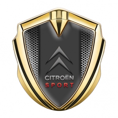 Citroen Sport Self Adhesive Bodyside Emblem Gold Dot Base Grey Logo