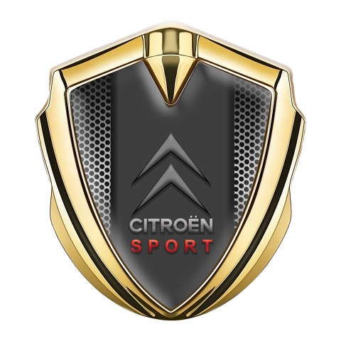 Citroen Sport Self Adhesive Bodyside Emblem Gold Dot Base Grey Logo