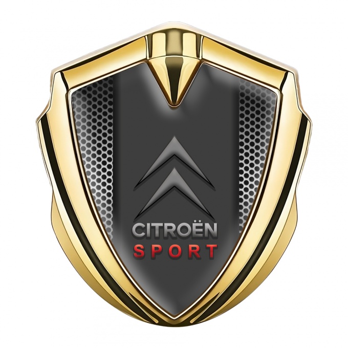 Citroen Sport Self Adhesive Bodyside Emblem Gold Dot Base Grey Logo