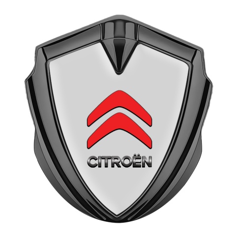 Citroen Sport Fender Emblem Badge Graphite Grey Base Red Logo Edition