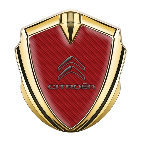Citroen Tuning Emblem Self Adhesive Gold Red Carbon Grey Logo