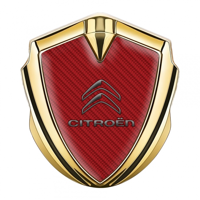 Citroen Tuning Emblem Self Adhesive Gold Red Carbon Grey Logo