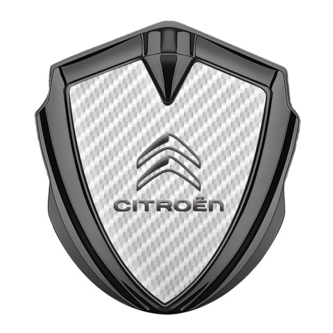 Citroen Trunk Metal Emblem Graphite White Carbon Grey Logo Design