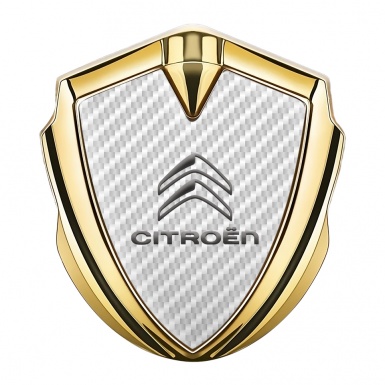 Citroen Trunk Metal Emblem Gold White Carbon Grey Logo Design