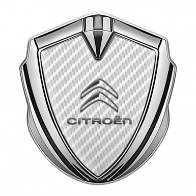 Citroen Trunk Metal Emblem Silver White Carbon Grey Logo Design