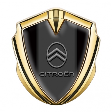 Citroen 3D Car Metal Emblem Gold Black Base Modern Logo Edition