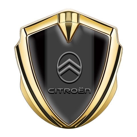 Citroen 3D Car Metal Emblem Gold Black Base Modern Logo Edition