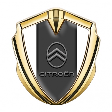 Citroen Fender Emblem Badge Gold White Base Modern Grey Logo Design