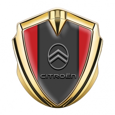 Citroen Trunk Emblem Badge Gold Red Base Modern Gradient Logo Design