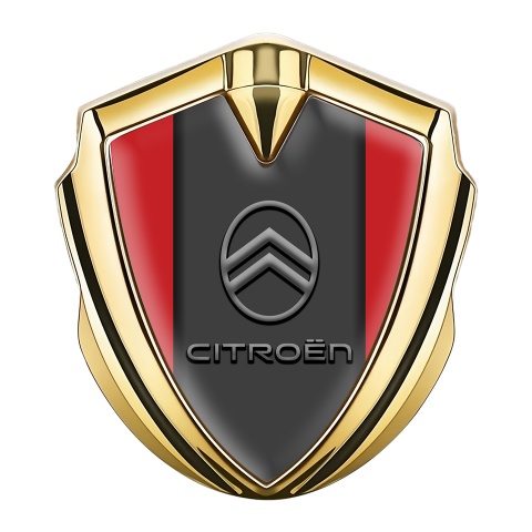 Citroen Trunk Emblem Badge Gold Red Base Modern Gradient Logo Design