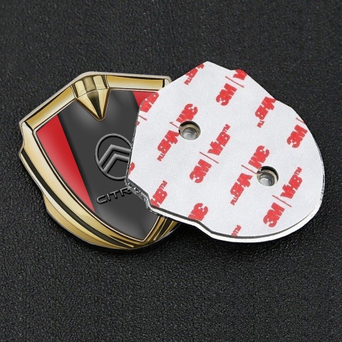 Citroen Trunk Emblem Badge Gold Red Base Modern Gradient Logo Design