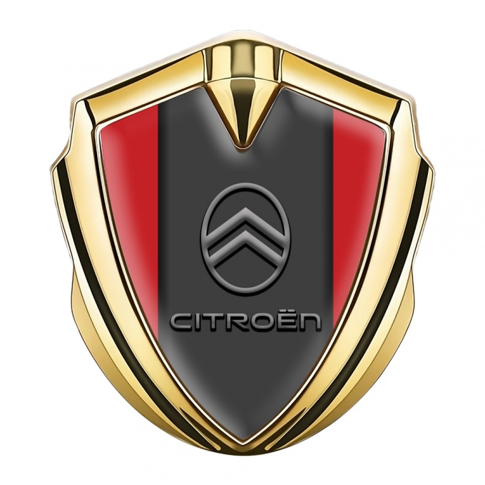 Citroen Trunk Emblem Badge Gold Red Base Modern Gradient Logo Design
