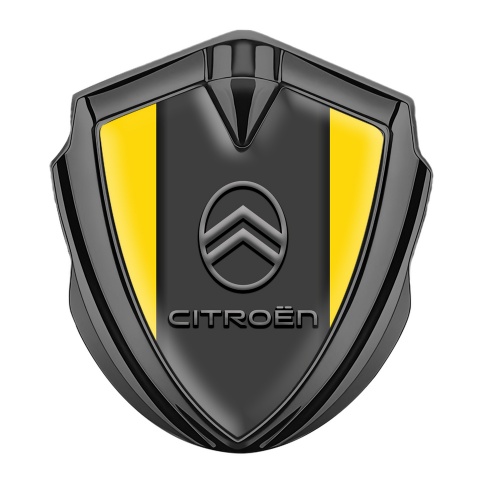 Citroen Trunk Metal Emblem Graphite Yellow Base Modern Gradient Logo